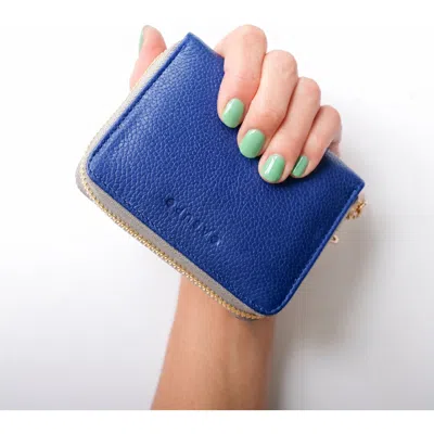 Casupo Small Zipper Wallet With Detachable Key Ring In Blue