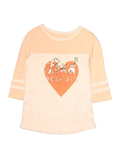 Pre-owned Cat & Jack Kids' 3/4 Sleeve T-shirt In Orange