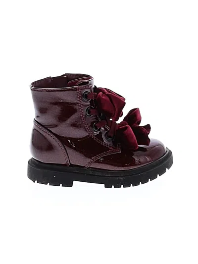 Pre-owned Cat & Jack Kids' Ankle Boots In Burgundy