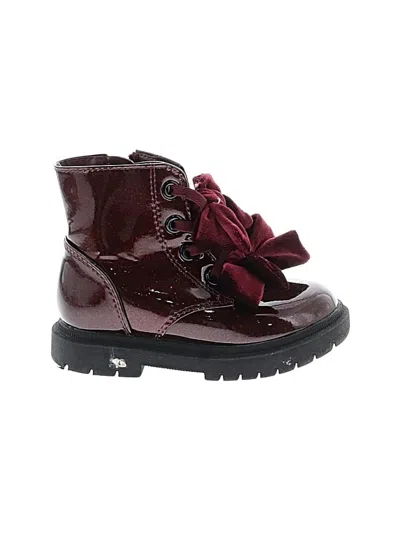 Pre-owned Cat & Jack Kids' Ankle Boots In Burgundy