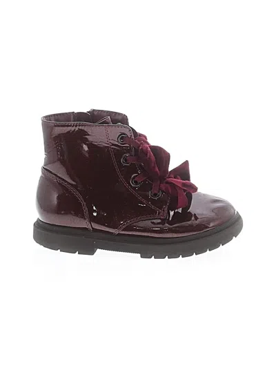 Pre-owned Cat & Jack Kids' Ankle Boots In Burgundy