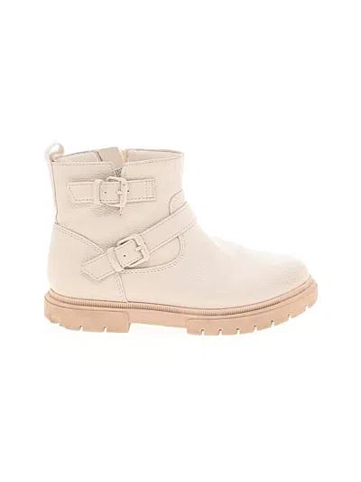 Pre-owned Cat & Jack Kids' Ankle Boots In Ivory