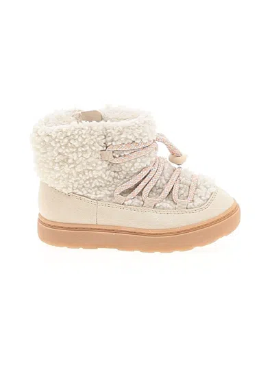 Pre-owned Cat & Jack Kids' Ankle Boots In Ivory