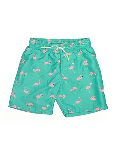 Pre-owned Cat & Jack Kids' Board Shorts In Green