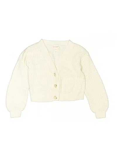 Pre-owned Cat & Jack Kids' Cardigan Sweater In Ivory