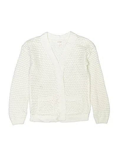 Pre-owned Cat & Jack Kids' Cardigan Sweater In Ivory
