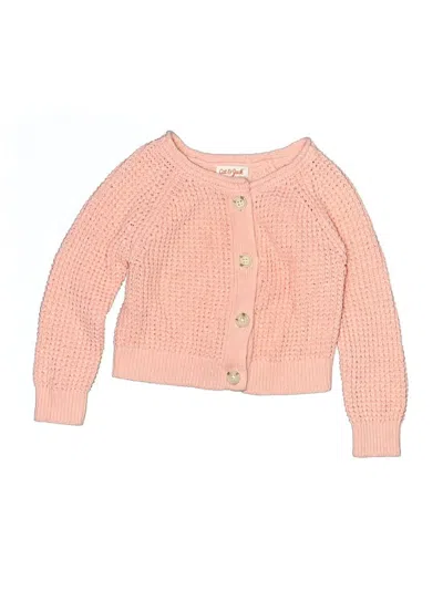 Pre-owned Cat & Jack Kids' Cardigan Sweater In Pink