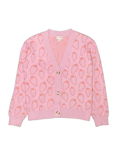 Pre-owned Cat & Jack Kids' Cardigan Sweater In Pink