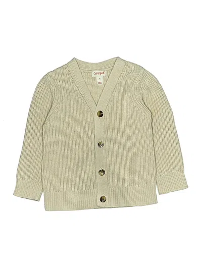 Pre-owned Cat & Jack Kids' Cardigan Sweater In Tan