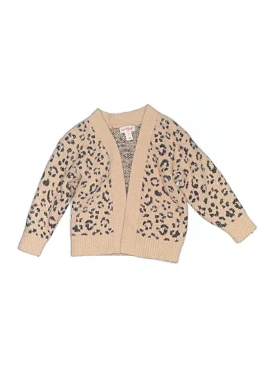 Pre-owned Cat & Jack Kids' Cardigan Sweater In Tan