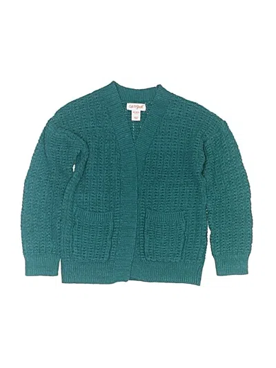 Pre-owned Cat & Jack Kids' Cardigan Sweater In Teal