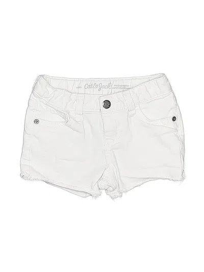 Pre-owned Cat & Jack Kids' Denim Shorts In White