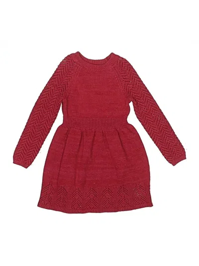 Pre-owned Cat & Jack Kids' Dress In Burgundy