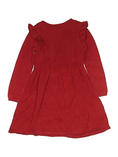 Pre-owned Cat & Jack Kids' Dress In Burgundy