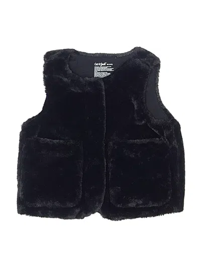 Pre-owned Cat & Jack Kids' Faux Fur Vest In Black