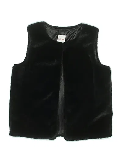 Pre-owned Cat & Jack Kids' Faux Fur Vest In Black