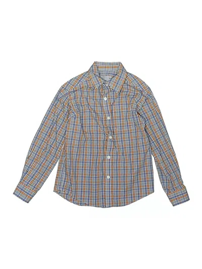 Pre-owned Cat & Jack Kids' Long Sleeve Button Down Shirt In Blue