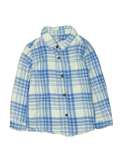 Pre-owned Cat & Jack Kids' Long Sleeve Button Down Shirt In Blue