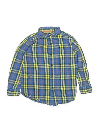 Pre-owned Cat & Jack Kids' Long Sleeve Button Down Shirt In Blue
