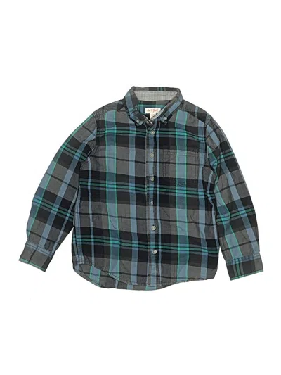 Pre-owned Cat & Jack Kids' Long Sleeve Button Down Shirt In Blue