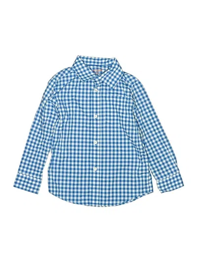Pre-owned Cat & Jack Kids' Long Sleeve Button Down Shirt In Blue