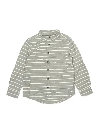 Pre-owned Cat & Jack Kids' Long Sleeve Button Down Shirt In Gray