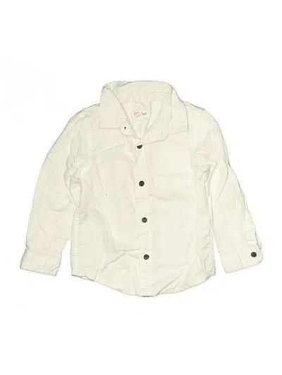 Pre-owned Cat & Jack Kids' Long Sleeve Button Down Shirt In White