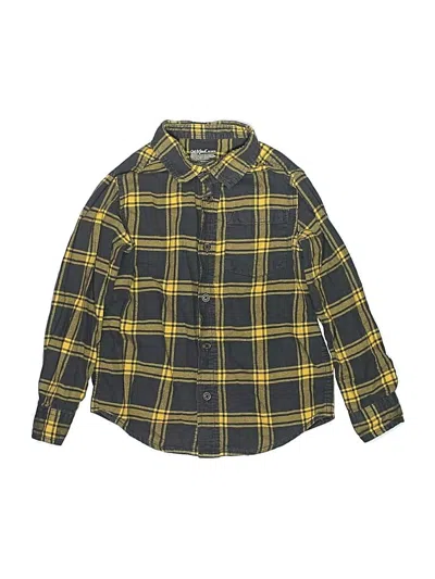 Pre-owned Cat & Jack Kids' Long Sleeve Button Down Shirt In Yellow