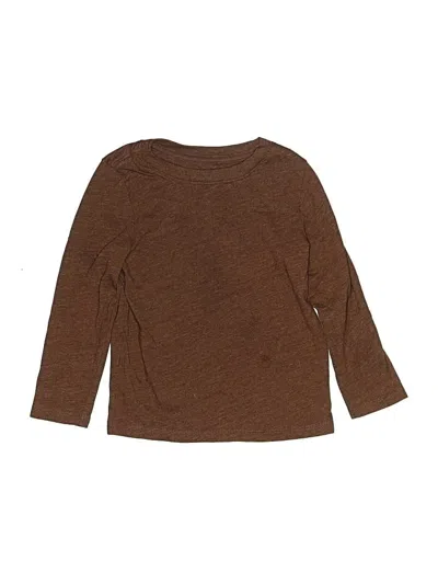 Pre-owned Cat & Jack Kids' Long Sleeve Henley In Brown
