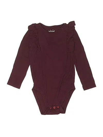 Pre-owned Cat & Jack Babies' Long Sleeve Onesie In Burgundy