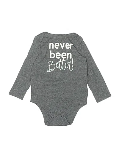 Pre-owned Cat & Jack Kids' Long Sleeve Onesie In Gray