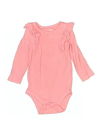 Pre-owned Cat & Jack Babies' Long Sleeve Onesie In Pink