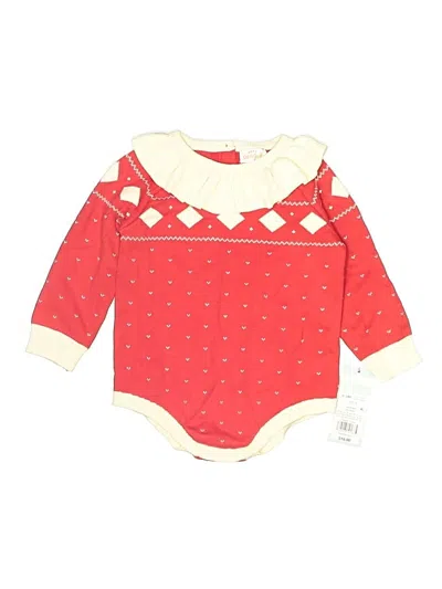 Cat & Jack Babies' Long Sleeve Onesie In Red
