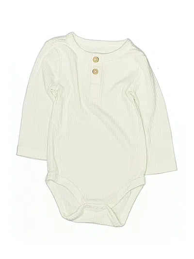 Pre-owned Cat & Jack Babies' Long Sleeve Onesie In White