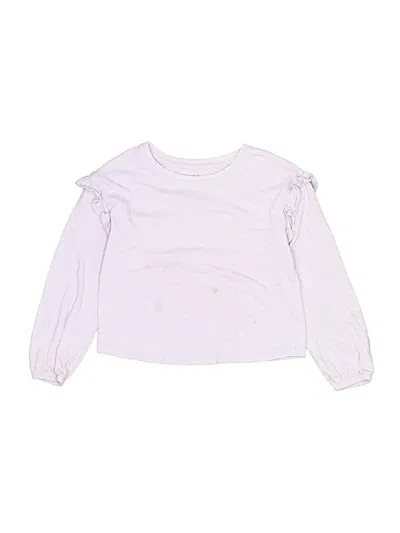 Pre-owned Cat & Jack Kids' Long Sleeve Top Purple Ruffles Neckline Tops