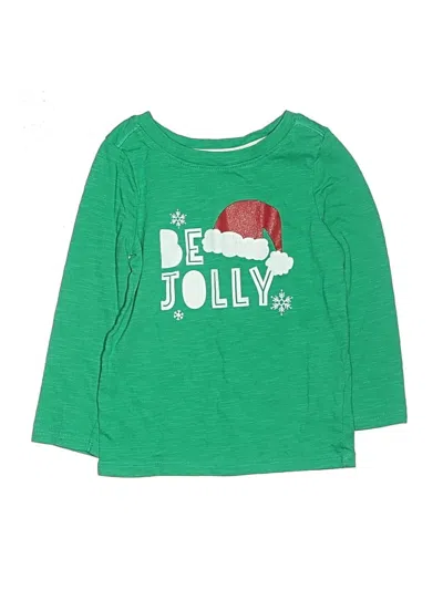 Pre-owned Cat & Jack Kids' Long Sleeve T-shirt In Green