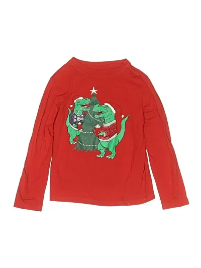 Pre-owned Cat & Jack Kids' Long Sleeve T-shirt In Red