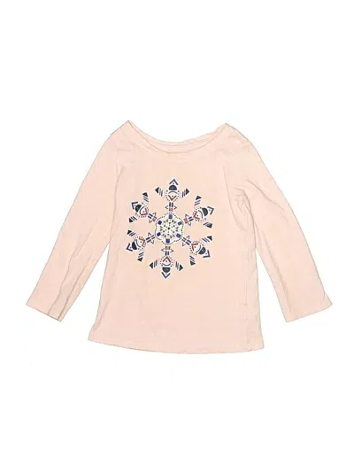 Pre-owned Cat & Jack Kids' Long Sleeve T-shirt In Tan