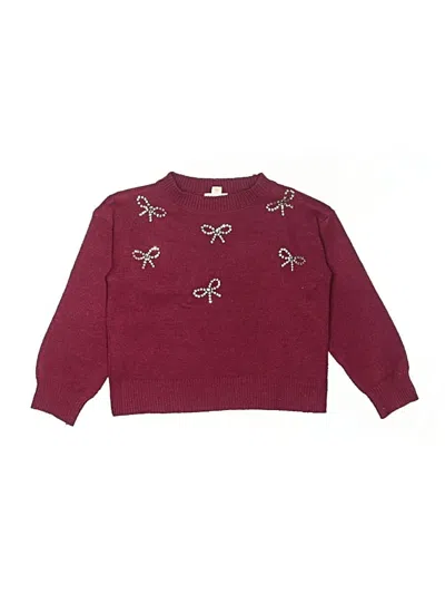 Pre-owned Cat & Jack Kids' Pullover Sweater In Burgundy