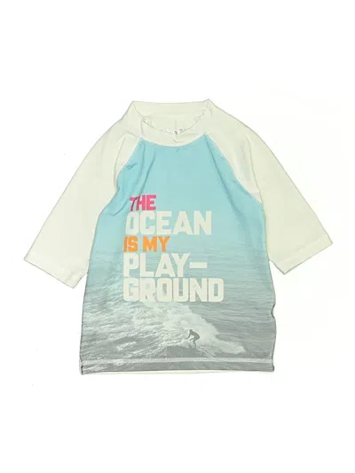 Pre-owned Cat & Jack Kids' Rash Guard In Blue