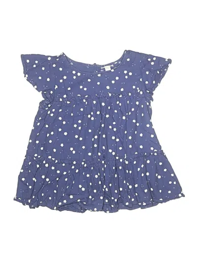 Pre-owned Cat & Jack Kids' Short Sleeve Blouse In Blue