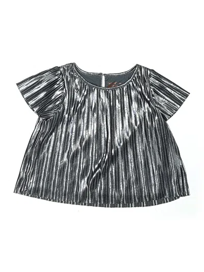 Pre-owned Cat & Jack Kids' Short Sleeve Blouse In Silver