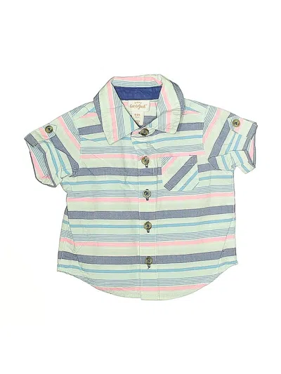 Pre-owned Cat & Jack Babies' Short Sleeve Button Down Shirt In Blue