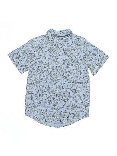 Pre-owned Cat & Jack Kids' Short Sleeve Button Down Shirt In Blue