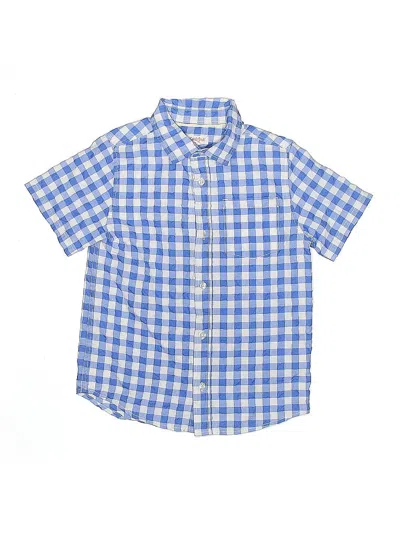 Pre-owned Cat & Jack Kids' Short Sleeve Button Down Shirt In Blue