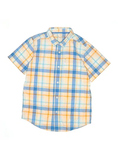 Pre-owned Cat & Jack Kids' Short Sleeve Button Down Shirt In Yellow