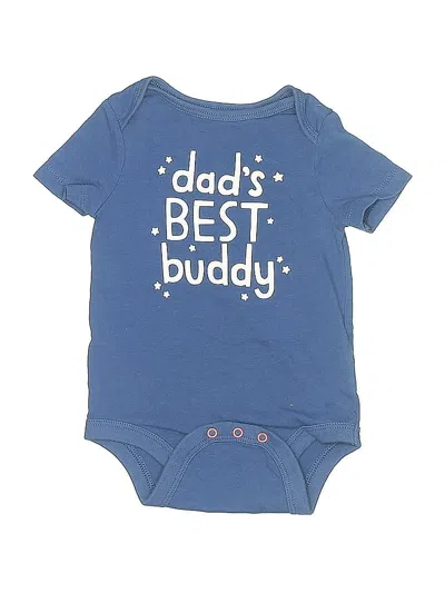 Pre-owned Cat & Jack Babies' Short Sleeve Onesie In Blue