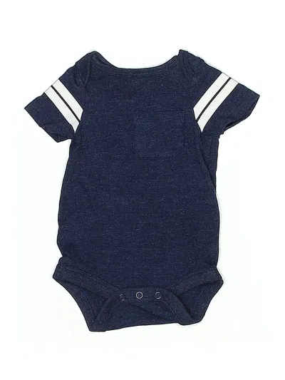 Pre-owned Cat & Jack Babies' Short Sleeve Onesie In Blue