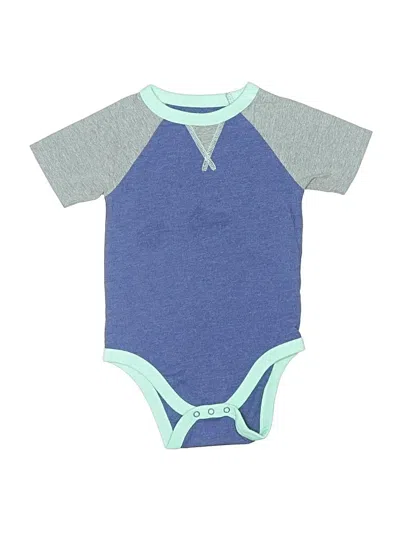 Pre-owned Cat & Jack Kids' Short Sleeve Onesie In Blue