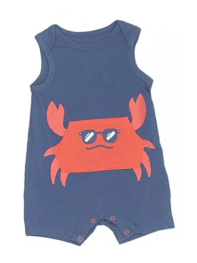 Pre-owned Cat & Jack Babies' Short Sleeve Onesie In Blue